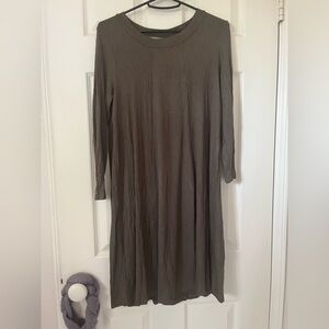 lush women’s olive green half sleeve mini dress with an open back